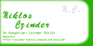 miklos czinder business card